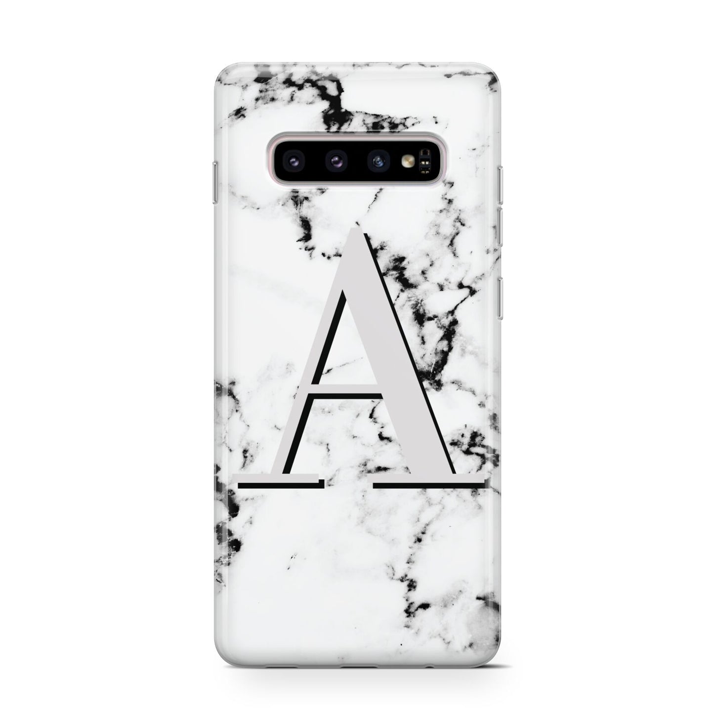 Personalised Grey Large Initial Marble Protective Samsung Galaxy Case