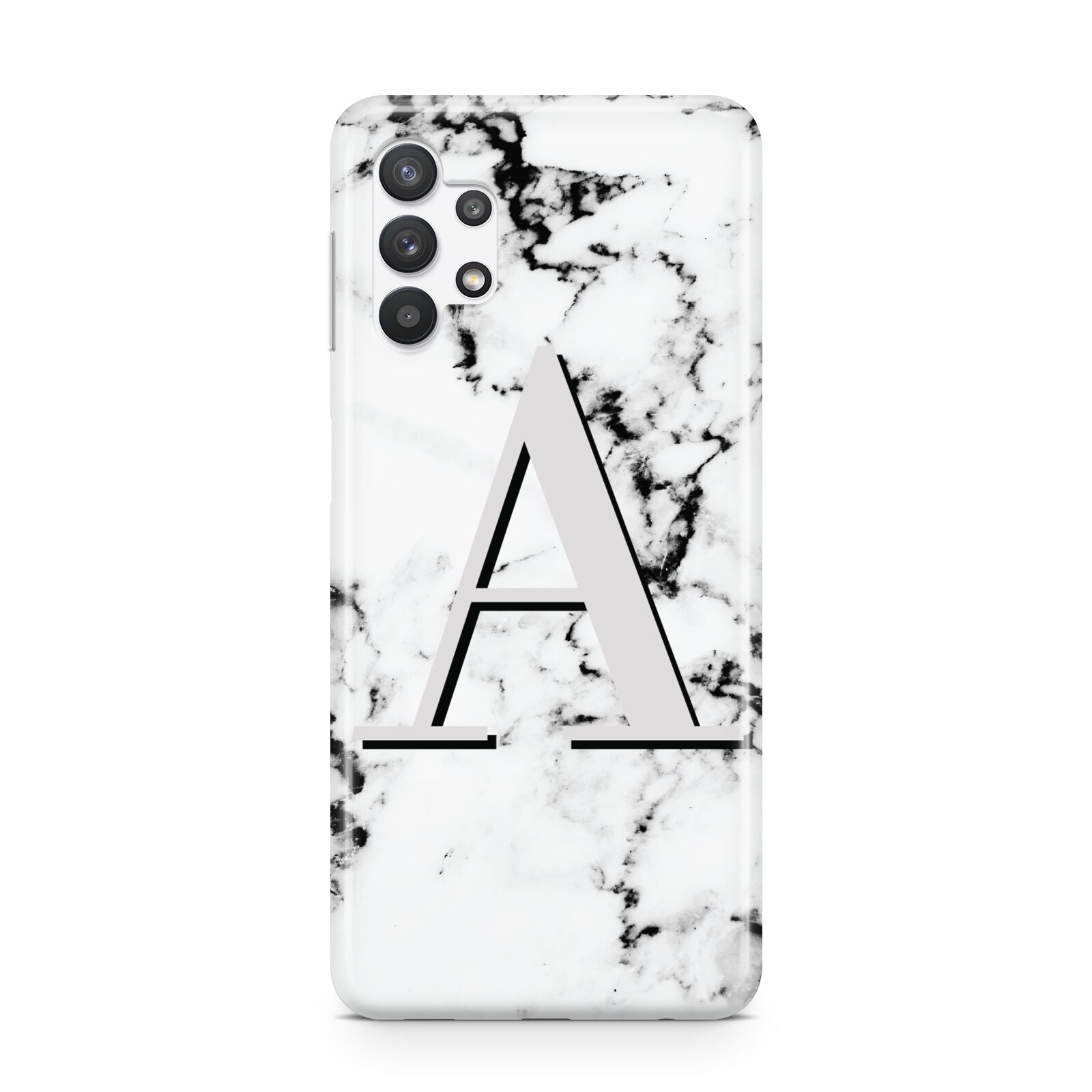 Personalised Grey Large Initial Marble Samsung A32 5G Case