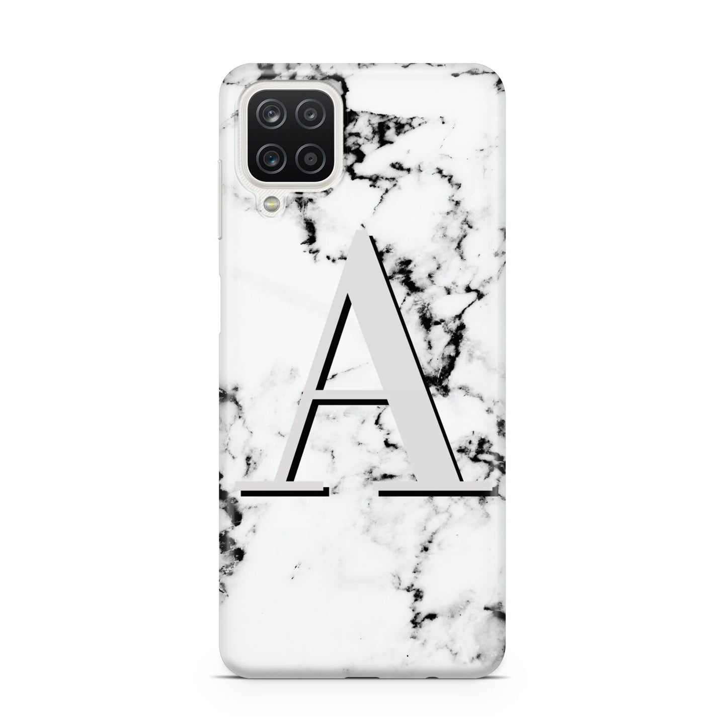 Personalised Grey Large Initial Marble Samsung M12 Case