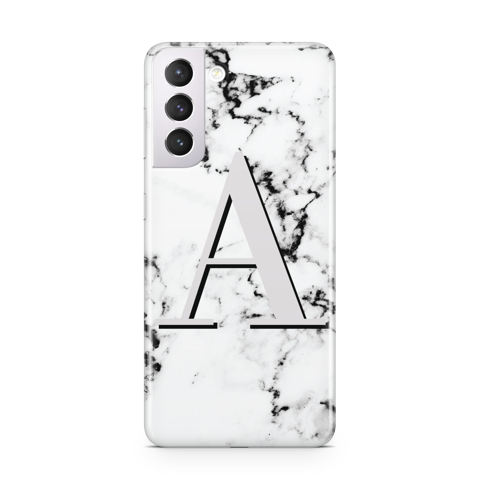 Personalised Grey Large Initial Marble Samsung S21 Case