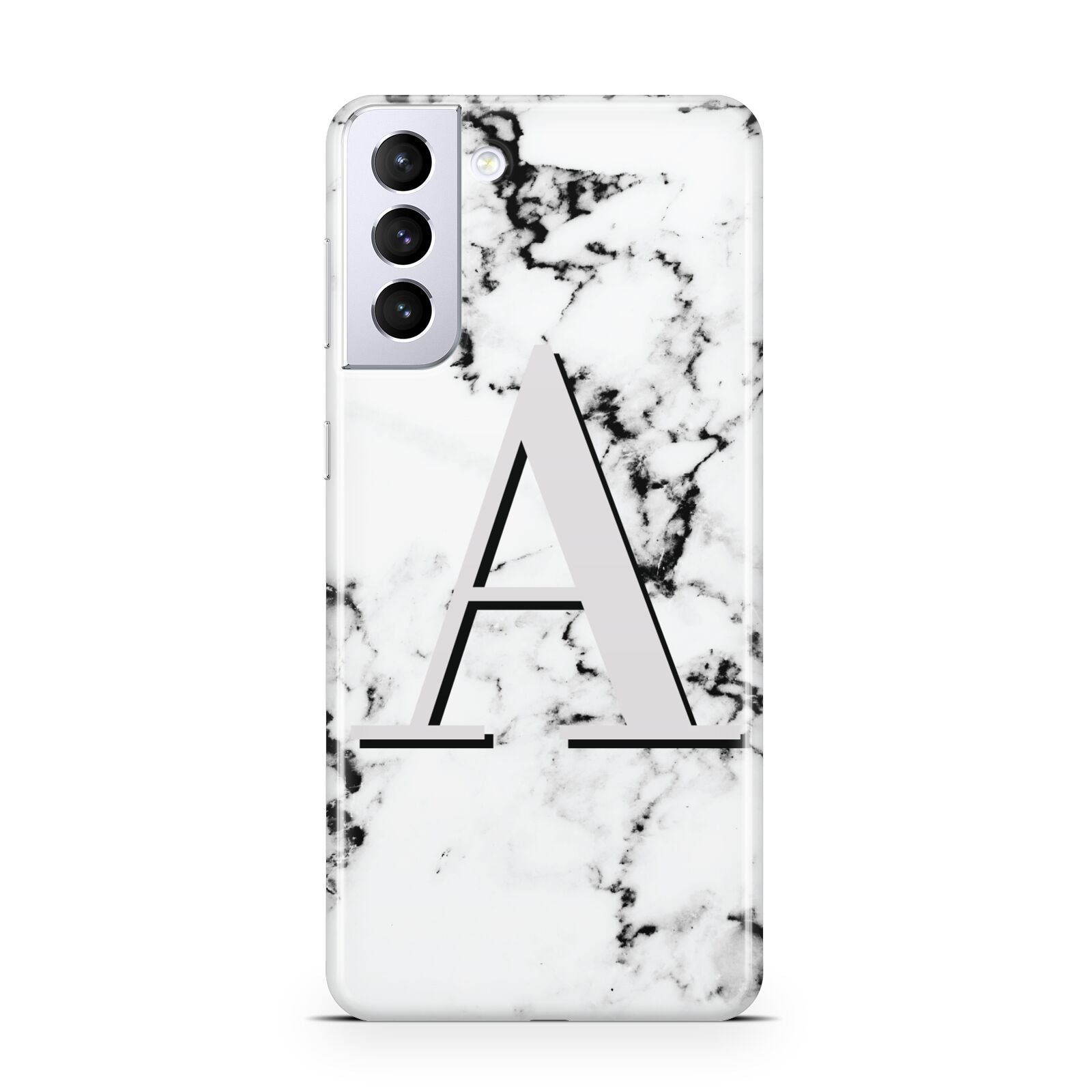 Personalised Grey Large Initial Marble Samsung S21 Plus Case