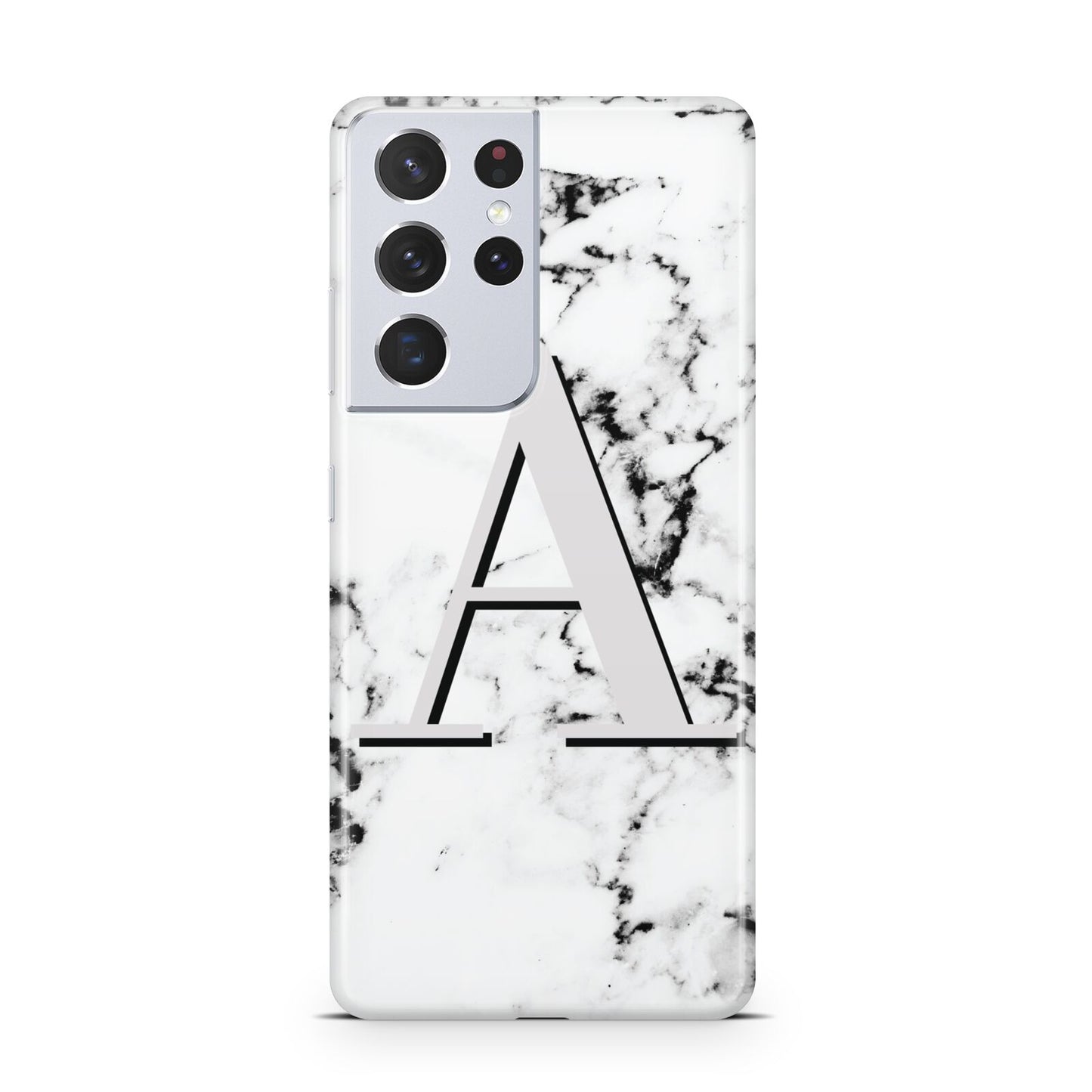 Personalised Grey Large Initial Marble Samsung S21 Ultra Case