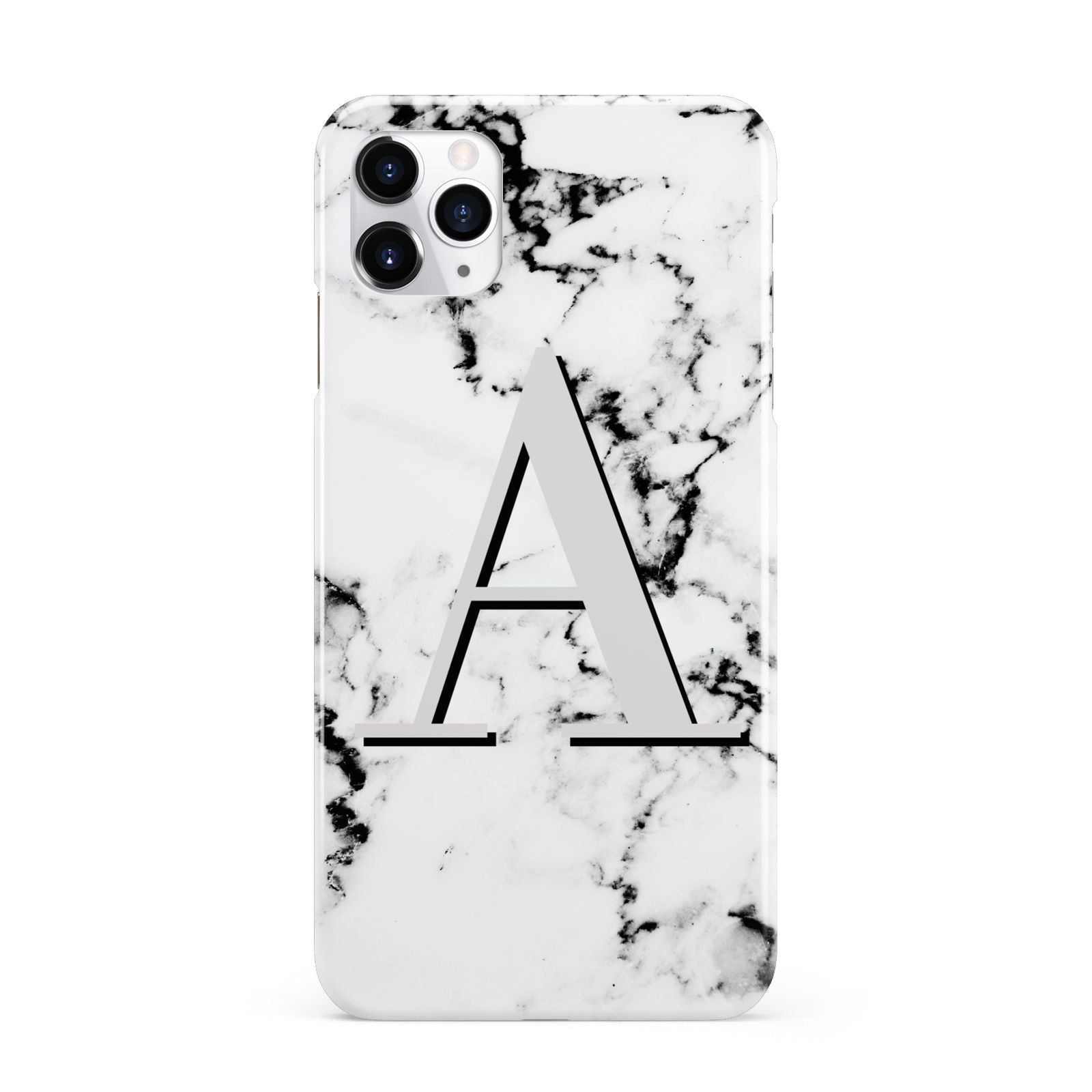 Personalised Grey Large Initial Marble iPhone 11 Pro Max 3D Snap Case