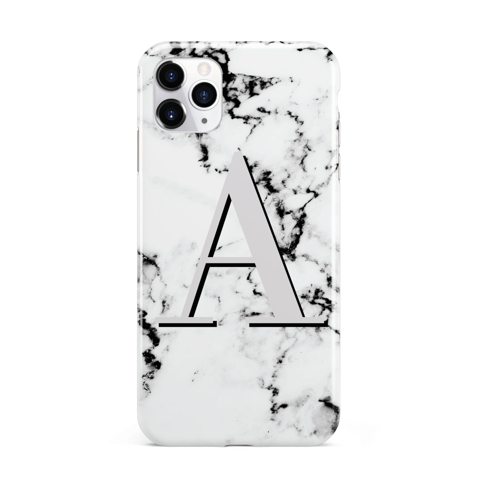 Personalised Grey Large Initial Marble iPhone 11 Pro Max 3D Tough Case