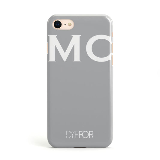 Personalised Grey White Initial Apple iPhone Case