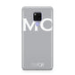 Personalised Grey White Initial Huawei Mate 20X Phone Case