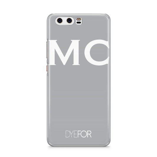 Personalised Grey White Initial Huawei P10 Phone Case