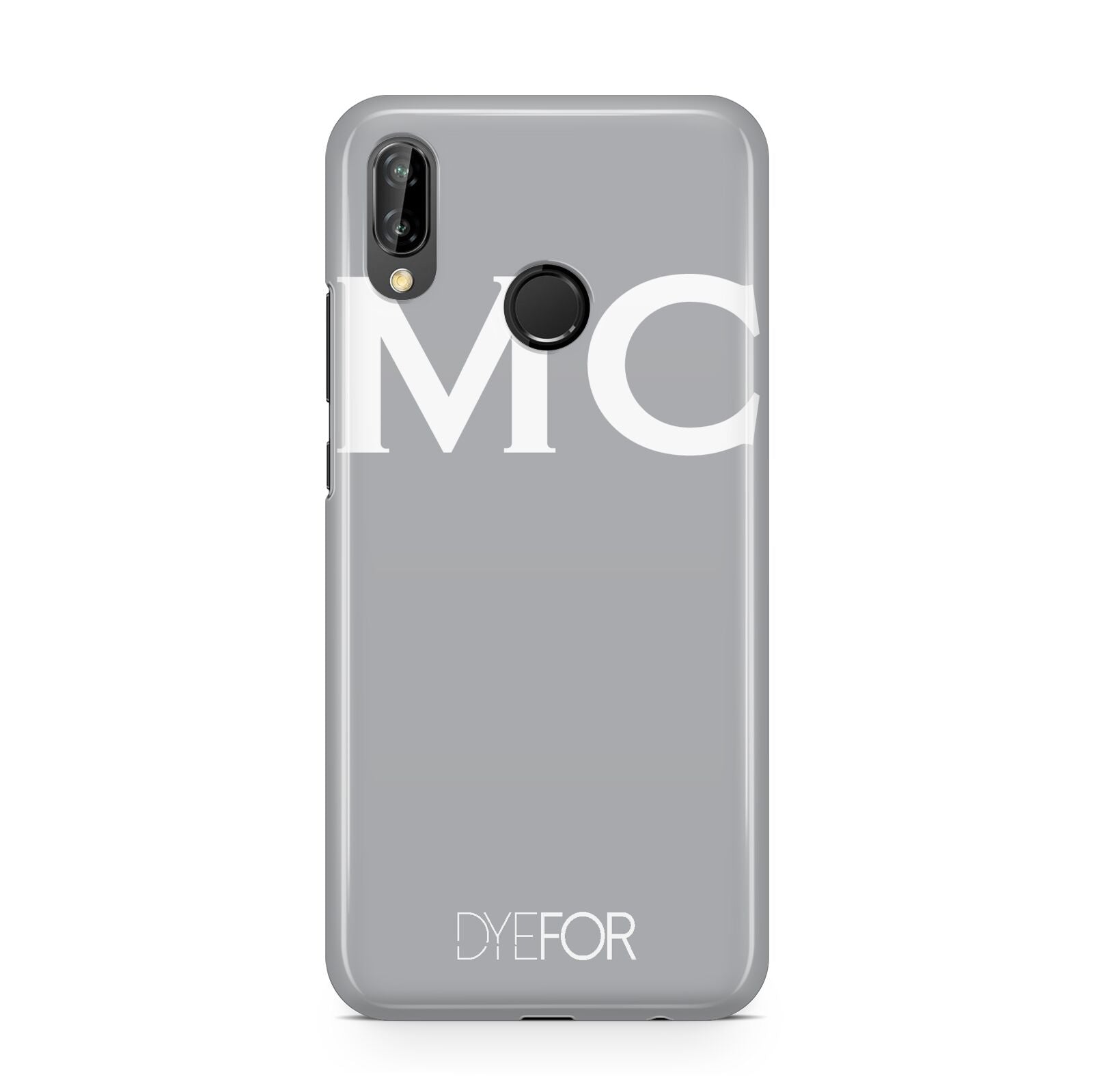 Personalised Grey White Initial Huawei P20 Lite Phone Case