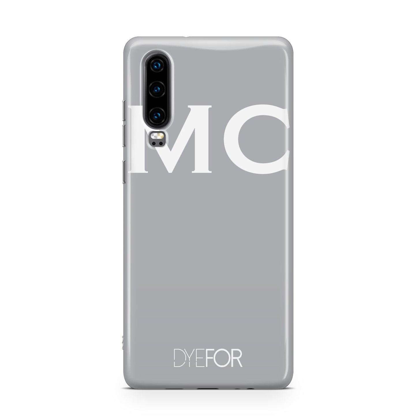 Personalised Grey White Initial Huawei P30 Phone Case