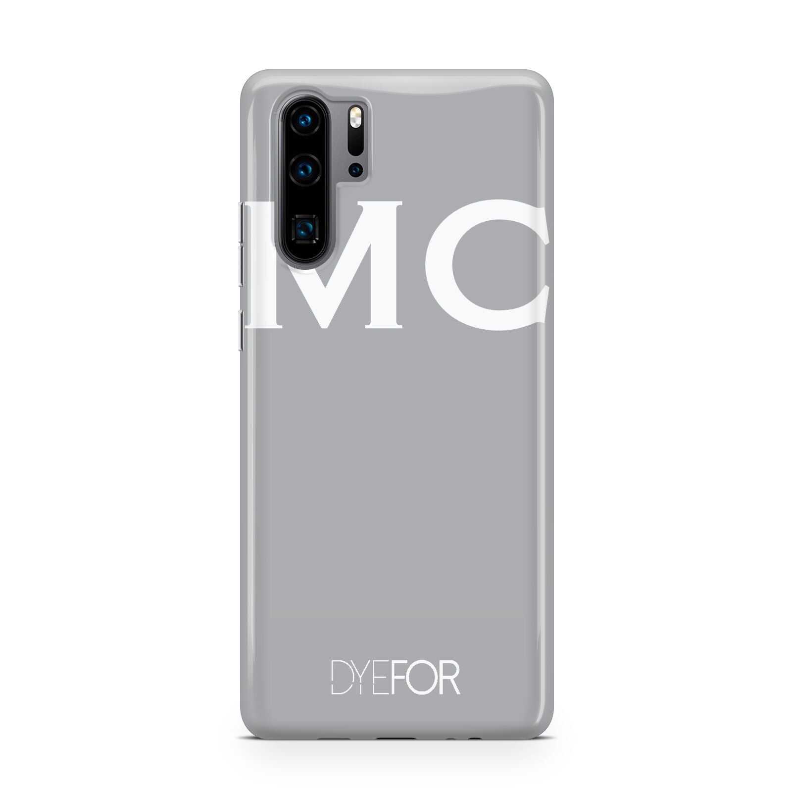 Personalised Grey White Initial Huawei P30 Pro Phone Case
