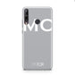 Personalised Grey White Initial Huawei P40 Lite E Phone Case