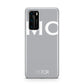 Personalised Grey White Initial Huawei P40 Phone Case