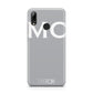 Personalised Grey White Initial Huawei Y7 2019
