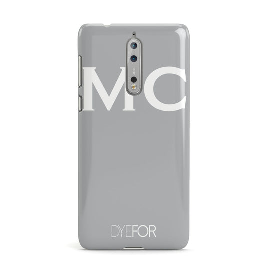 Personalised Grey White Initial Nokia Case