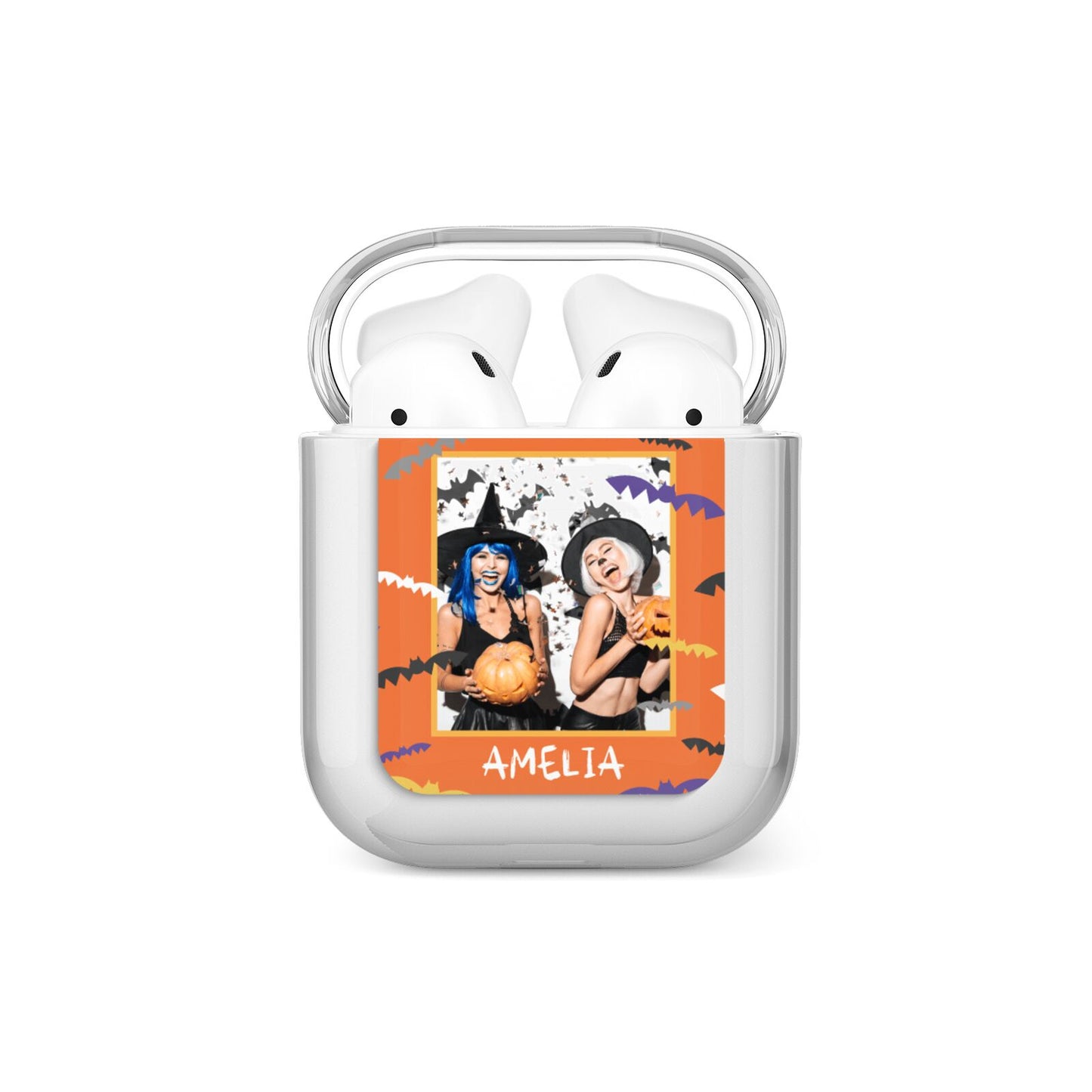 Personalised Halloween Bats Photo Upload AirPods Case