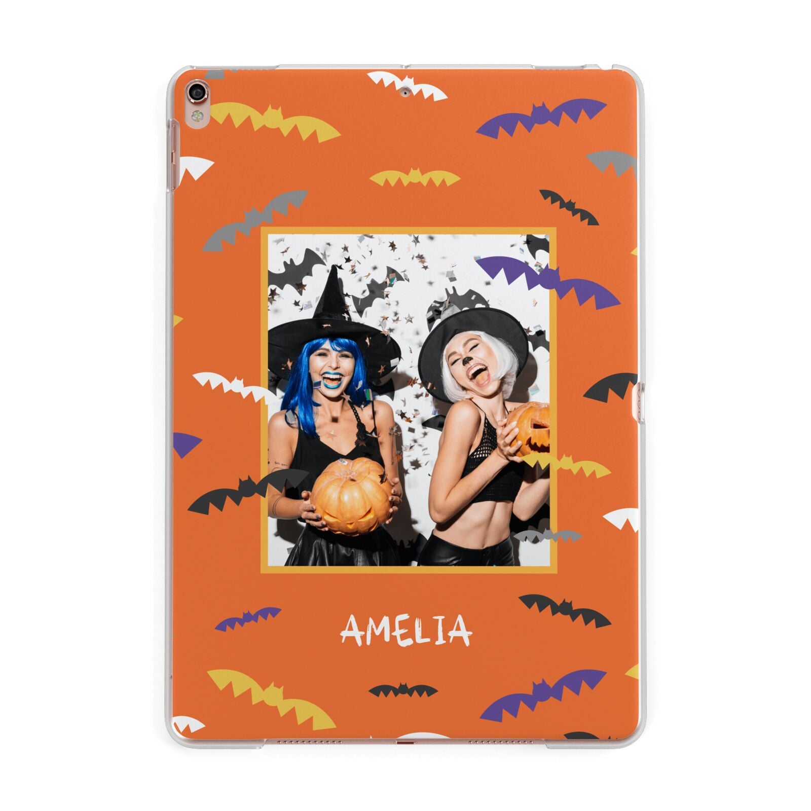 Personalised Halloween Bats Photo Upload Apple iPad Rose Gold Case