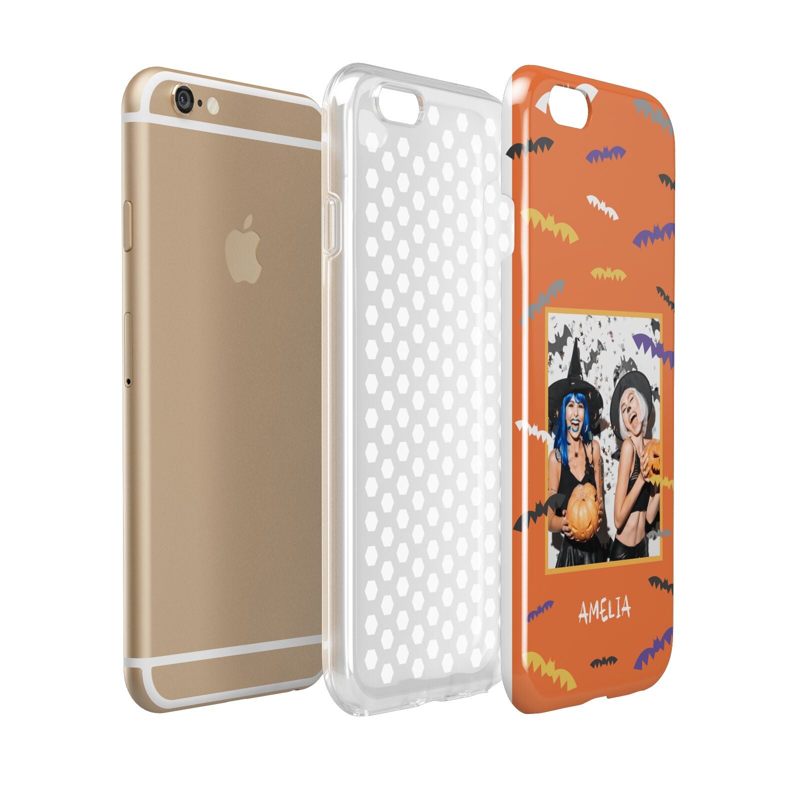 Personalised Halloween Bats Photo Upload Apple iPhone 6 3D Tough Case Expanded view