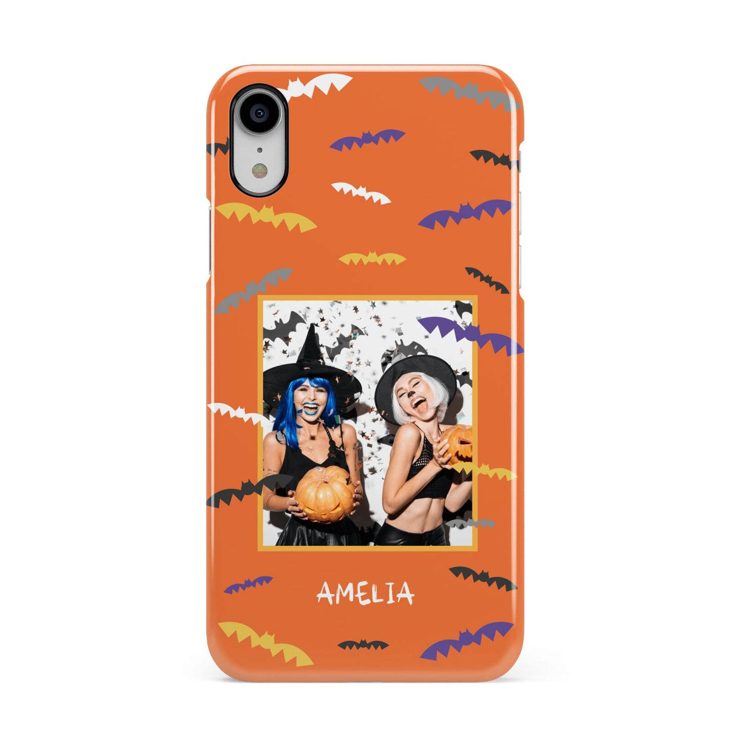 Personalised Halloween Bats Photo Upload Apple iPhone XR White 3D Snap Case