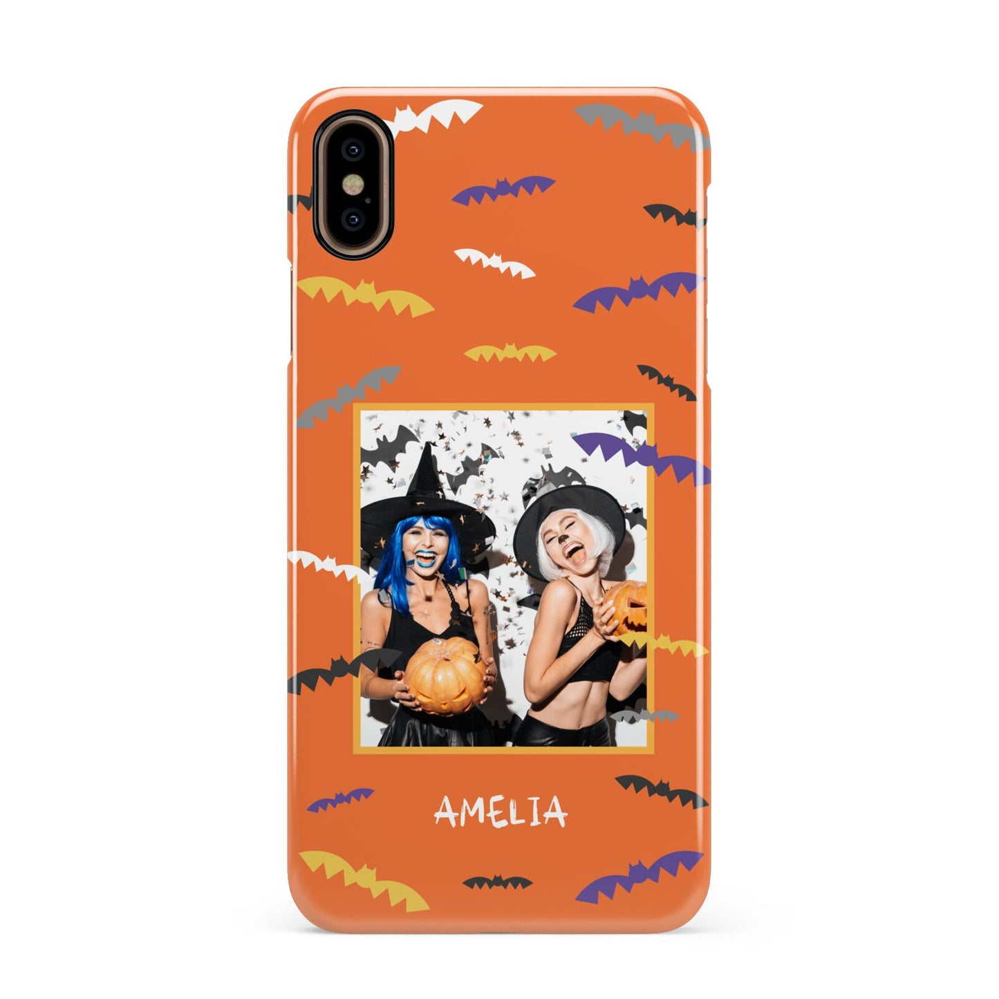 Personalised Halloween Bats Photo Upload Apple iPhone Xs Max 3D Snap Case