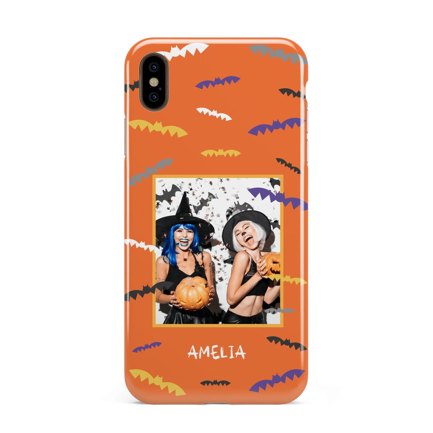 Personalised Halloween Bats Photo Upload Apple iPhone Xs Max 3D Tough Case