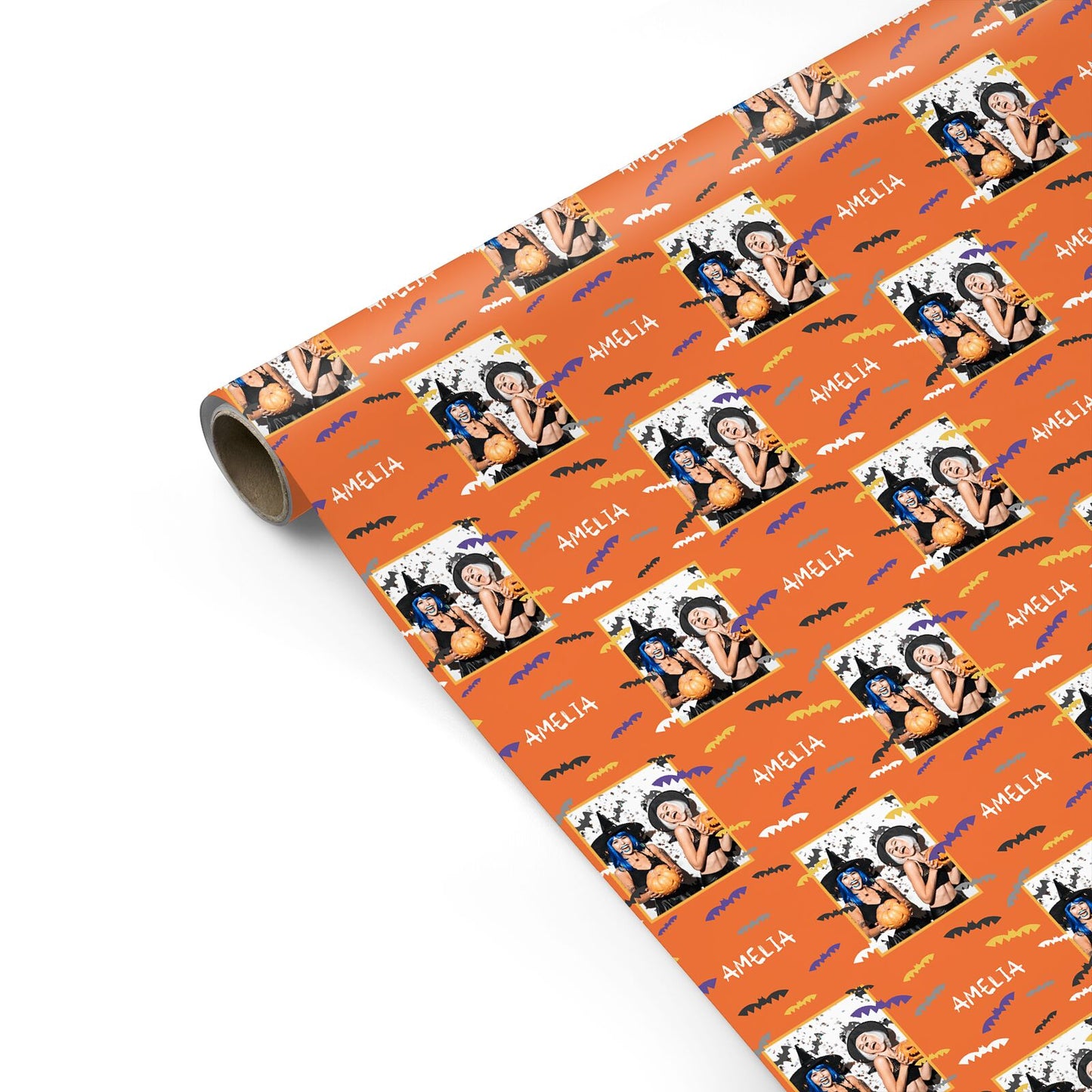 Personalised Halloween Bats Photo Upload Personalised Gift Wrap