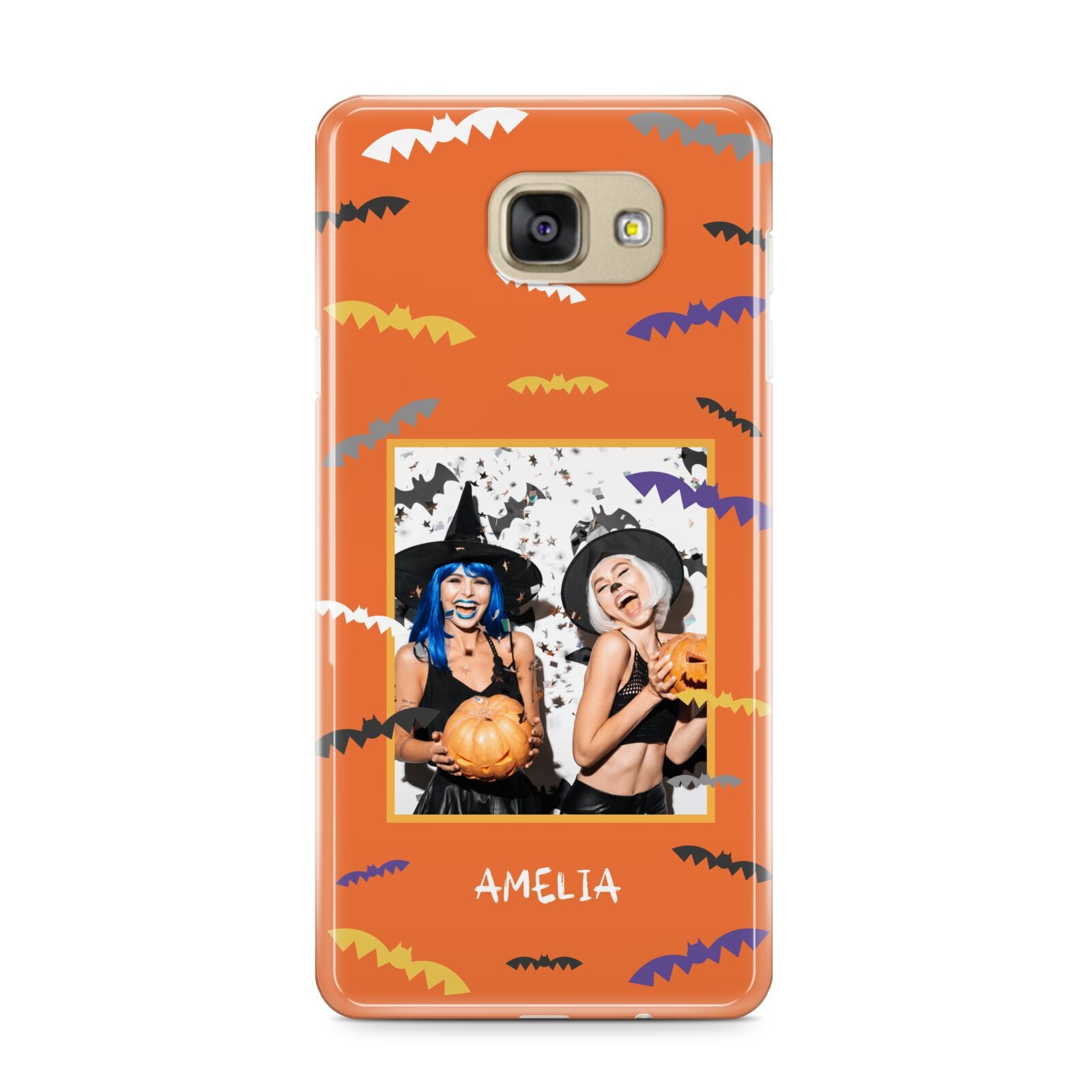 Personalised Halloween Bats Photo Upload Samsung Galaxy A9 2016 Case on gold phone