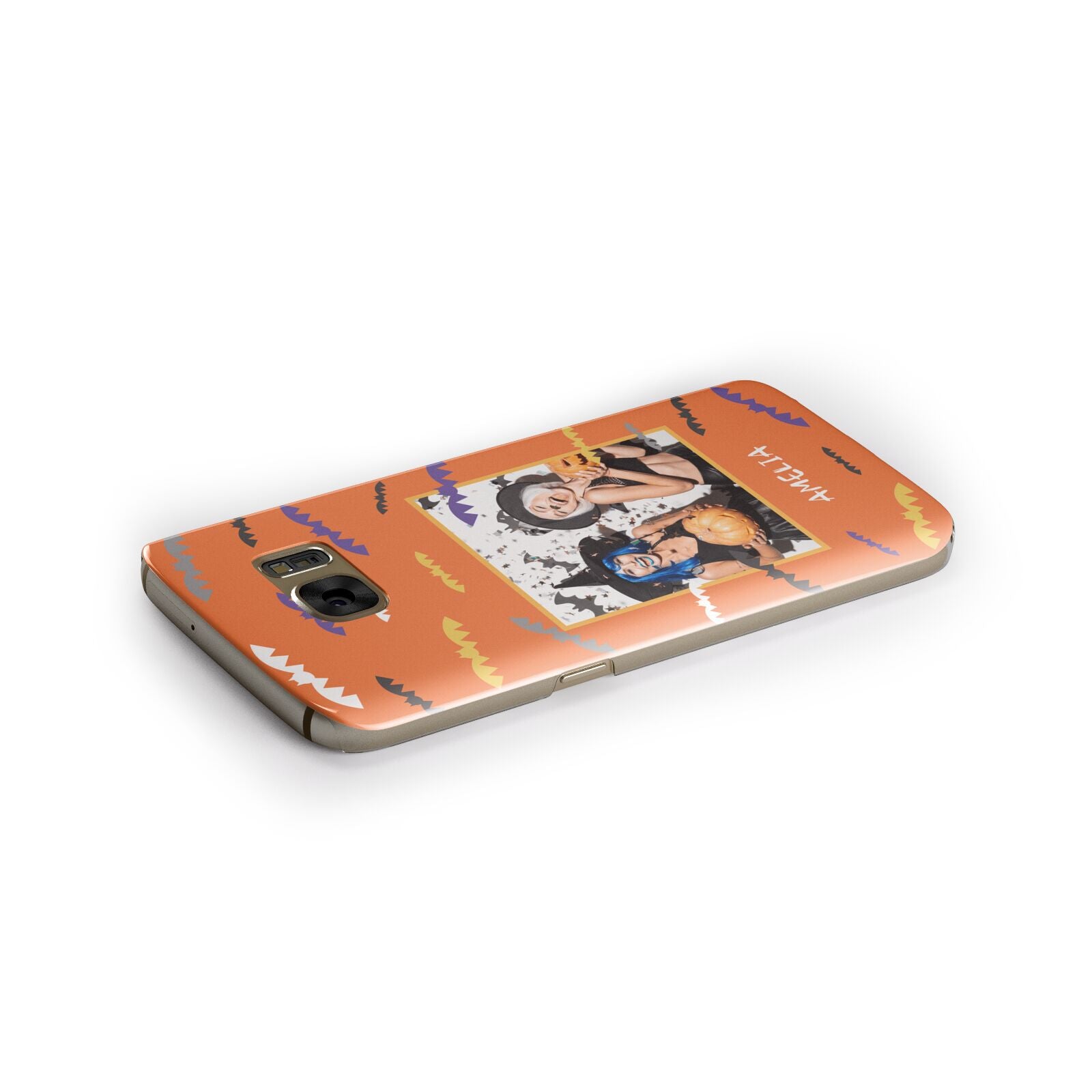 Personalised Halloween Bats Photo Upload Samsung Galaxy Case Side Close Up