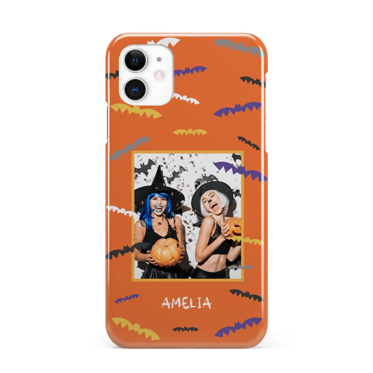 Personalised Halloween Bats Photo Upload iPhone 11 3D Snap Case