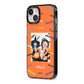Personalised Halloween Bats Photo Upload iPhone 13 Black Impact Case Side Angle on Silver phone