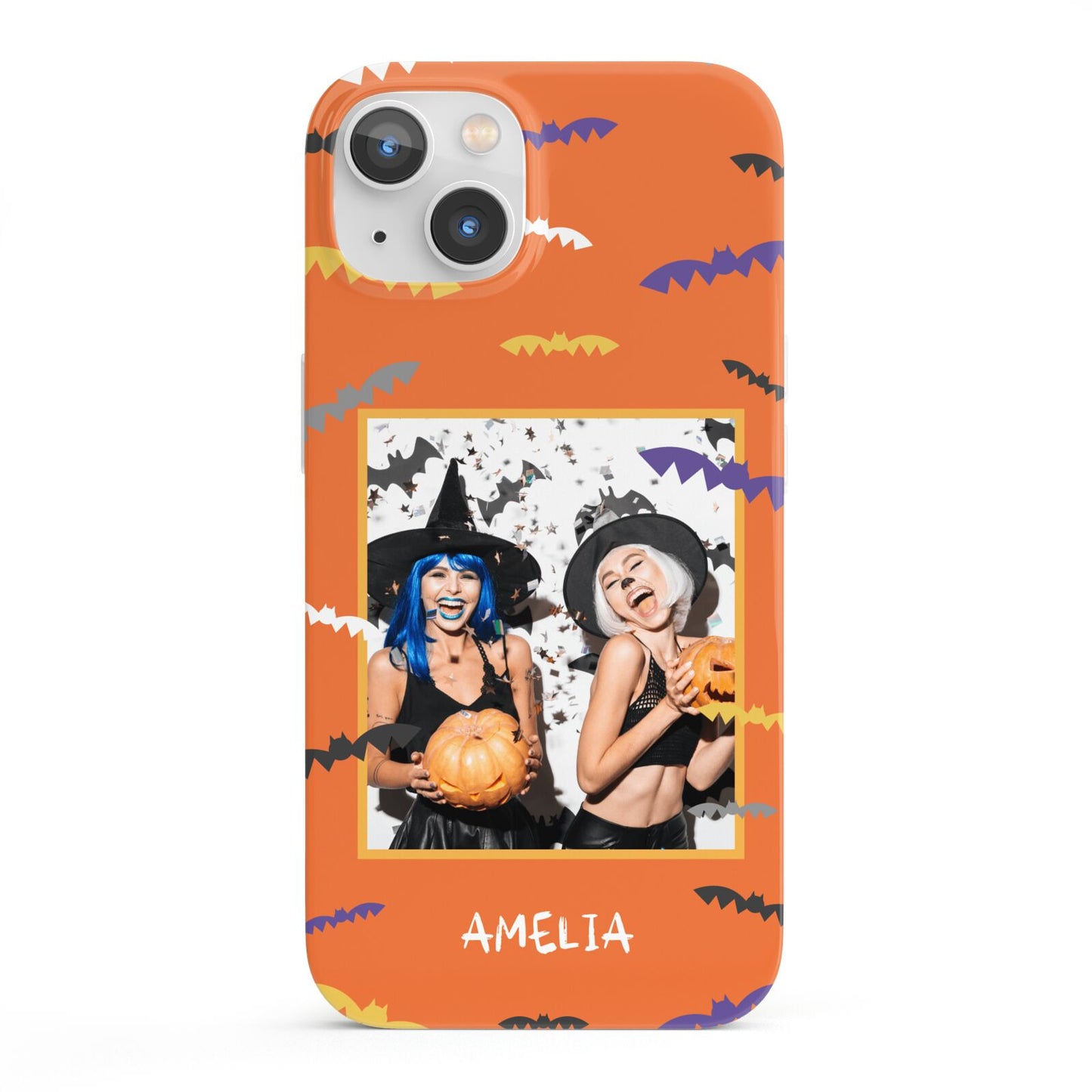 Personalised Halloween Bats Photo Upload iPhone 13 Full Wrap 3D Snap Case