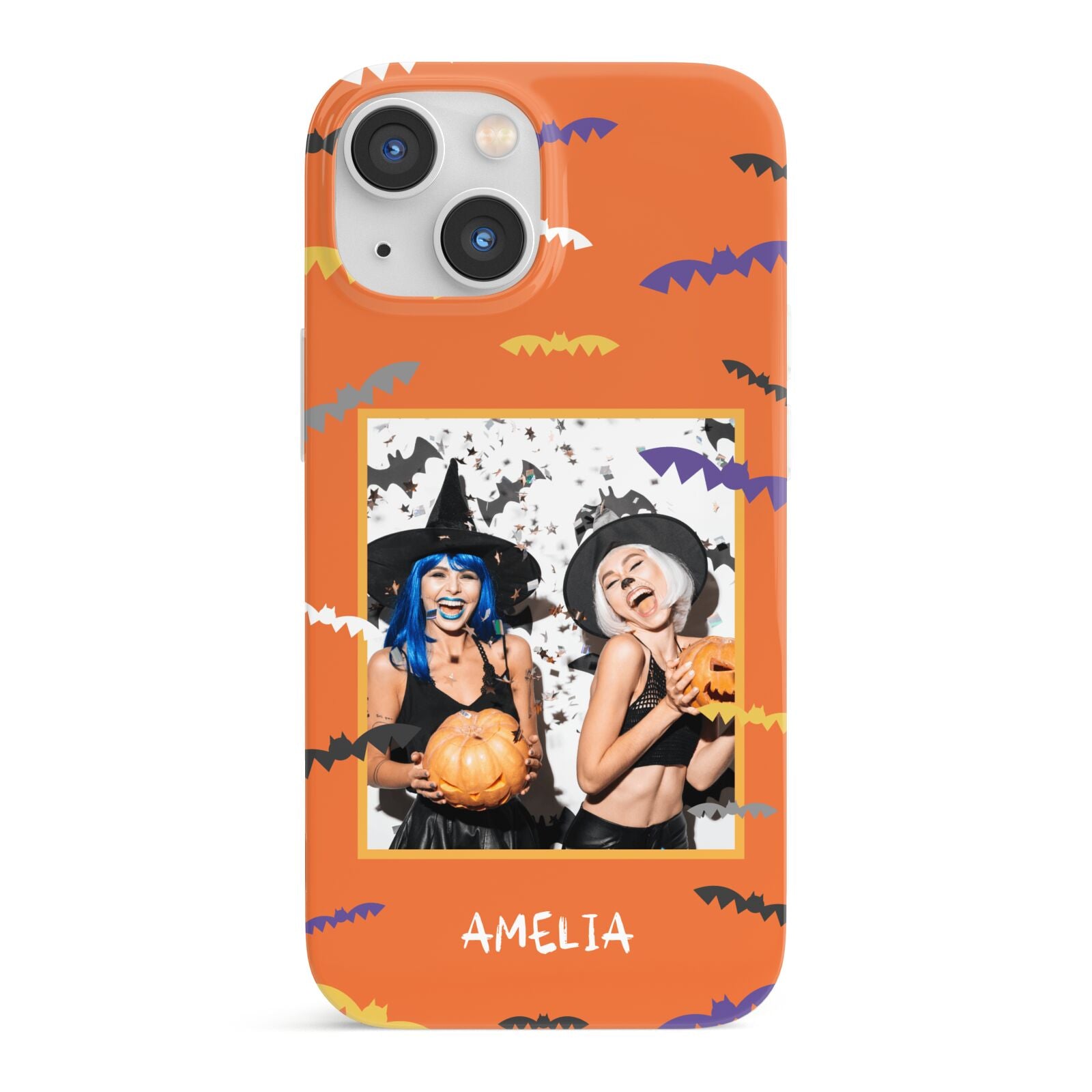 Personalised Halloween Bats Photo Upload iPhone 13 Mini Full Wrap 3D Snap Case