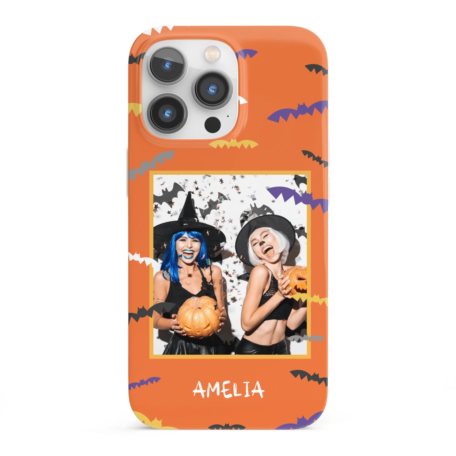 Personalised Halloween Bats Photo Upload iPhone 13 Pro Full Wrap 3D Snap Case