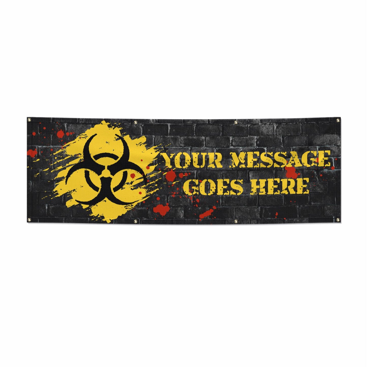 Personalised Halloween Biohazard 6x2 Vinly Banner with Grommets