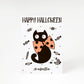 Personalised Halloween Cat A5 Greetings Card