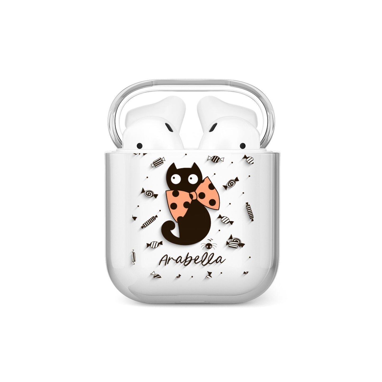 Personalised Halloween Cat AirPods Case