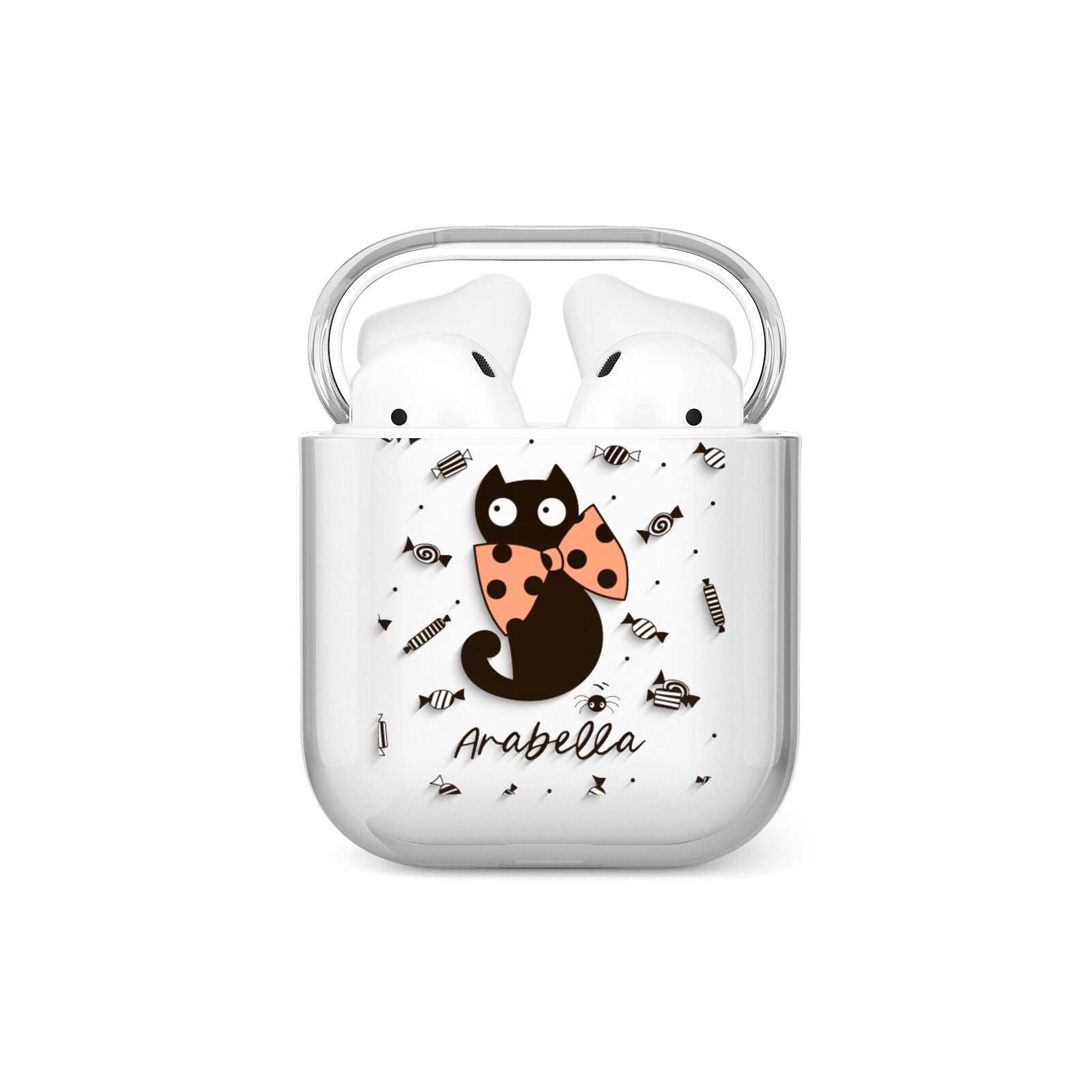 Personalised Halloween Cat AirPods Case