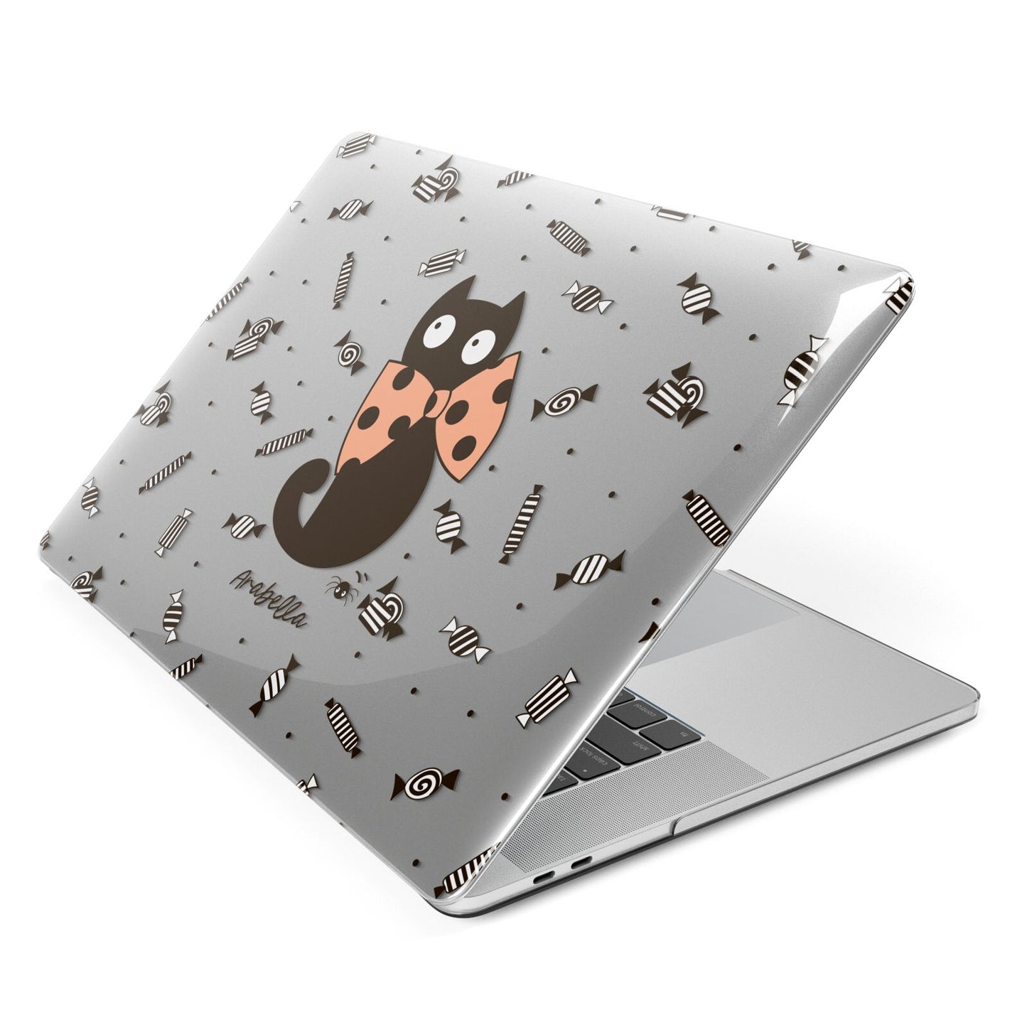Personalised Halloween Cat Apple MacBook Case Side View