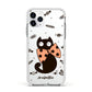 Personalised Halloween Cat Apple iPhone 11 Pro in Silver with White Impact Case