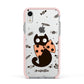 Personalised Halloween Cat Apple iPhone XR Impact Case Pink Edge on Silver Phone