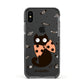 Personalised Halloween Cat Apple iPhone Xs Impact Case Black Edge on Black Phone