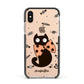 Personalised Halloween Cat Apple iPhone Xs Impact Case Black Edge on Gold Phone