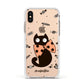Personalised Halloween Cat Apple iPhone Xs Impact Case White Edge on Gold Phone
