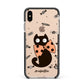 Personalised Halloween Cat Apple iPhone Xs Max Impact Case Black Edge on Gold Phone
