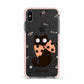 Personalised Halloween Cat Apple iPhone Xs Max Impact Case Pink Edge on Black Phone