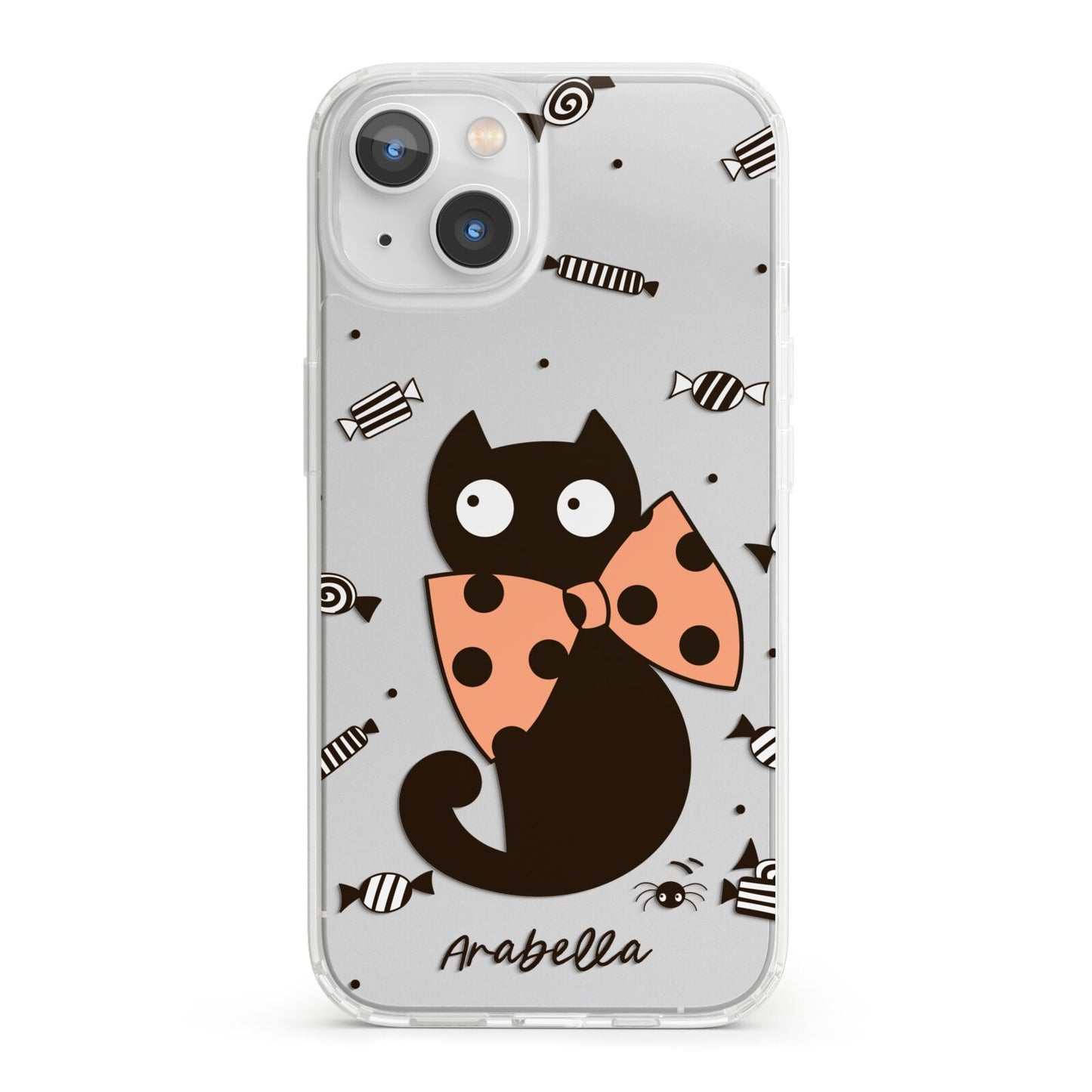 Personalised Halloween Cat iPhone 13 Clear Bumper Case