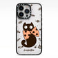 Personalised Halloween Cat iPhone 13 Pro Black Impact Case on Silver phone