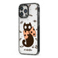 Personalised Halloween Cat iPhone 13 Pro Max Black Impact Case Side Angle on Silver phone