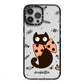 Personalised Halloween Cat iPhone 13 Pro Max Black Impact Case on Silver phone