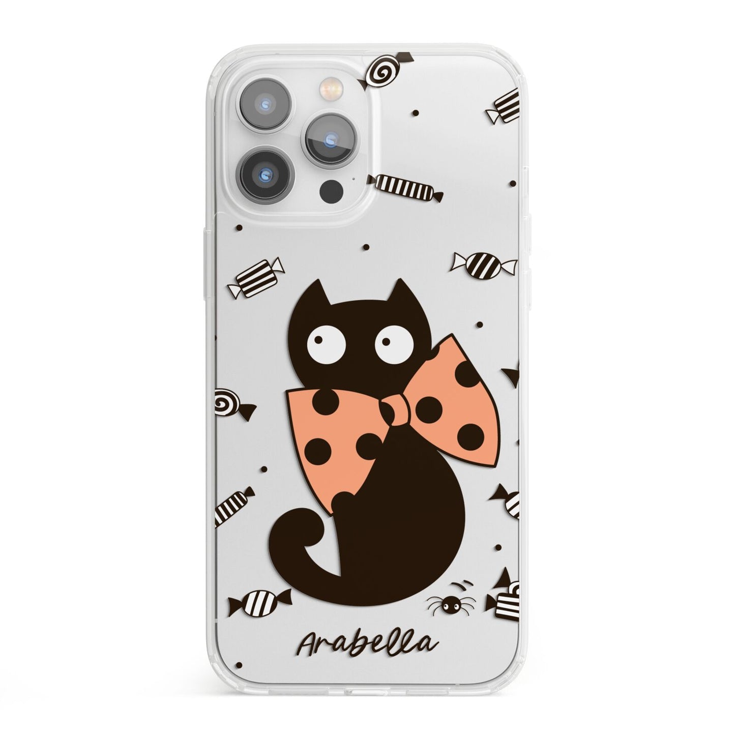 Personalised Halloween Cat iPhone 13 Pro Max Clear Bumper Case