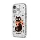 Personalised Halloween Cat iPhone 14 Pro Glitter Tough Case Silver Angled Image
